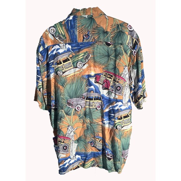 NEXT ORIGINAL Men's Short Sleeve Button Down Woody Car Shirt Large - Picture 4 of 6